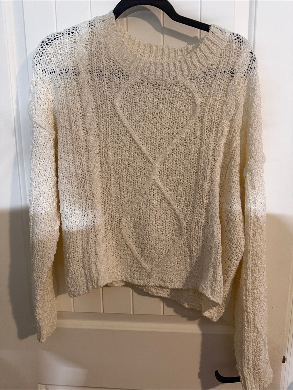 Cream Cable-Knit Women's Sweater